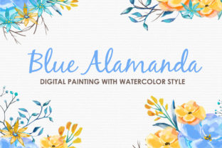 Blue Alamanda Watercolor Floral Style: Creative Design Solutions for Every Project