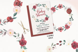 Burgundy Floral Wreath 8 Claret Cream Clipart