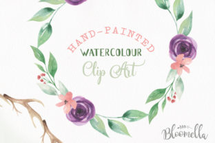Elevate Your Designs with Watercolour Antler Floral Wreaths Clipart