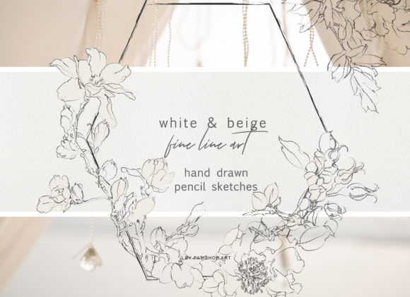 Pencil Sketched Fine Line Flowers: A Versatile Design Resource for Creatives