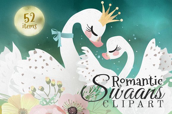 Romantic Swans: A Creative Design Resource for Elegant Visual Projects