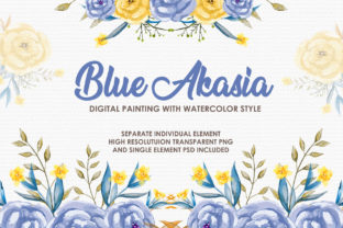 Unlocking Creativity with Blue Akasia Watercolor Floral Style: A Versatile Design Resource for Modern Creators