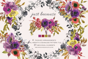 Watercolor Aubergine Purple Clipart
