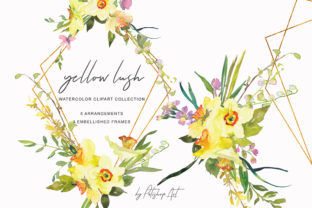 Watercolor Daffodil Bouquets and Frames: Creative Design Elements for Every Project