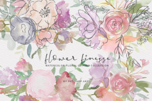 Watercolor Flower Doodles Clipart Set: A Creative Resource for Designers and Makers