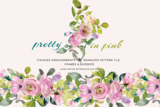 Watercolor Pastel Pink Sage Flowers Clip